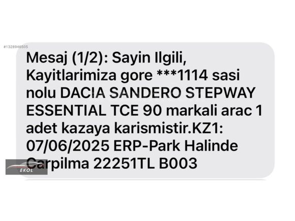 2023 DACİA SANDERO STEPWAY 1.0 TCE ESSENTİAL 13.000 KMDE EKOL'DE