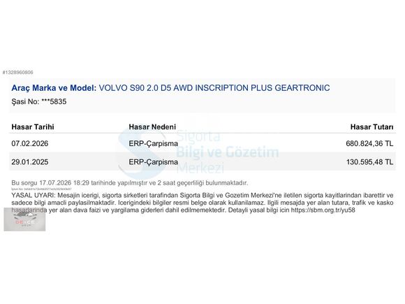 DE-CE GRUP OTOMOTİVDEN S90 D5 AWD INSCRİTİON PLUS İÇİ TABA