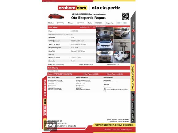 2023 DACIA DUSTER 1.3 TCE ESSENTİAL OTOMATİK 75.500 KM