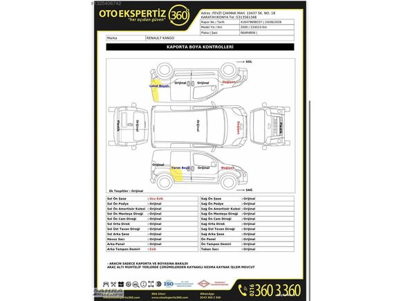 SAHRA MOTORS'DAN 2000 RENAULT KANGO 1.9D OTOMOBİL RUHSAT 224.KM