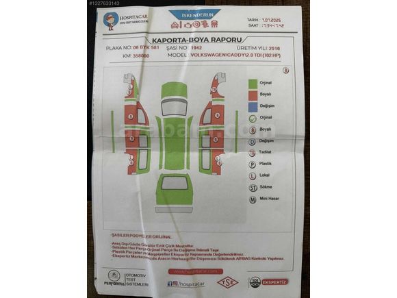 AUTO CMR'DEN 2016 VW CADDY OTOMATİK TEK EL K.K.TAKSİT