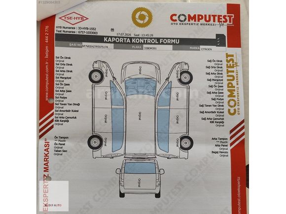 2023 52000 KM 8+1 OTOMOBİL CAM TAVAN CITROEN JUMPY BOYASIZ