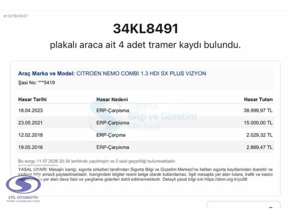 2015 CITROEN NEMO 1.3 HDI DİZEL SX PLUS VİZYON MASRAFSIZ..