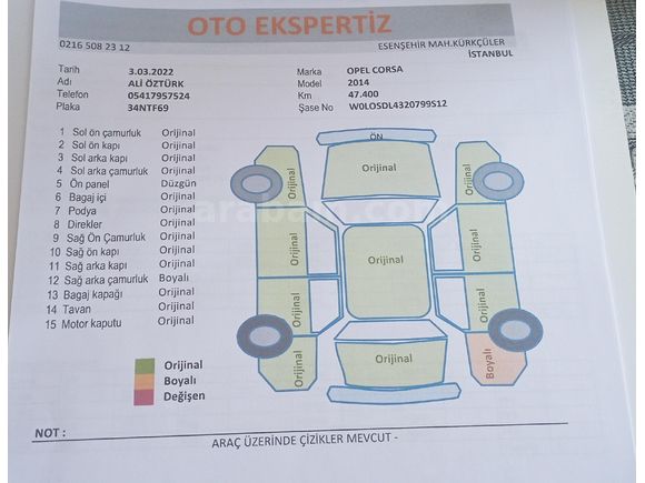 Sahibinden Opel Corsa 1.2 Twinport Active 2014 Model