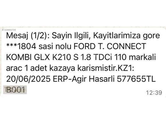 FORD CONNECT 1.8 TDCİ GLX 110HP 128.000 KM
