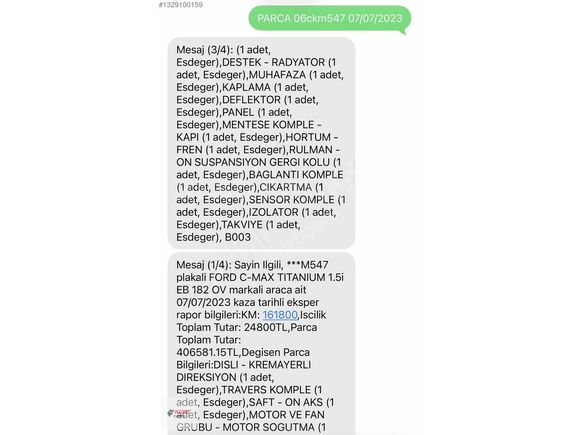 KURT CAR DAN FORD CMAX TİTANİUM ÇOK TEMİZ FUL BAKIMLI