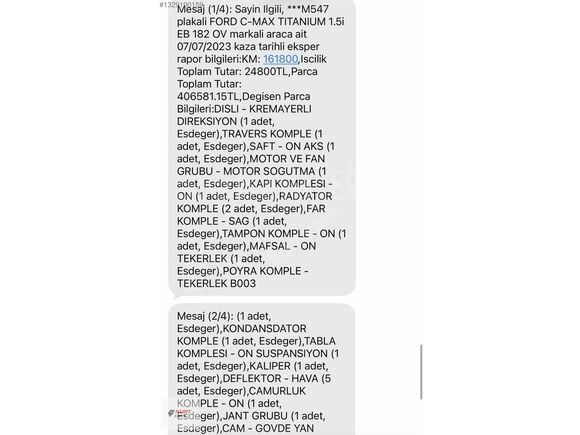 KURT CAR DAN FORD CMAX TİTANİUM ÇOK TEMİZ FUL BAKIMLI