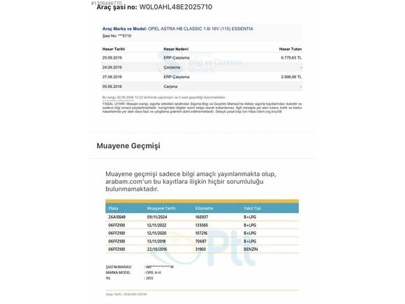 ERGİT'TEN 2013 OPEL ASTRA 1.6 LPG'li 186 binde ESSENTİA