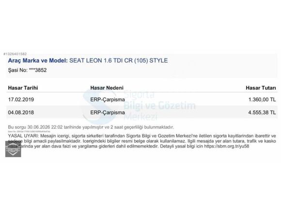 2013 BOYASIZ LEON 1.6 TDİ STYLE CR CAM TAVAN DSG LED FAR STOP