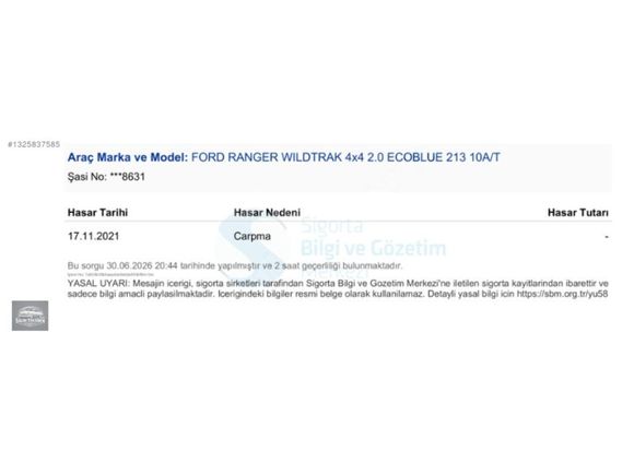 Salih Tülüben'den 2020 Ford Ranger Wildtrak / Hatasız