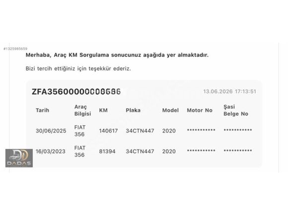 DADAŞ'DAN 2020 EASY 155.000 KM 1.3 MULTİJET 95 PS TERTEMİZ