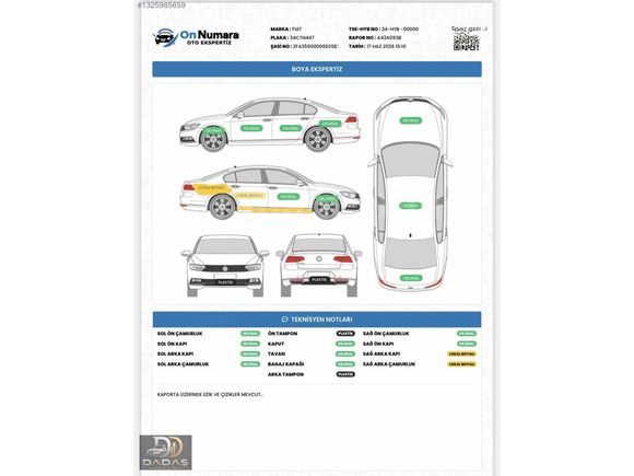 DADAŞ'DAN 2020 EASY 155.000 KM 1.3 MULTİJET 95 PS TERTEMİZ