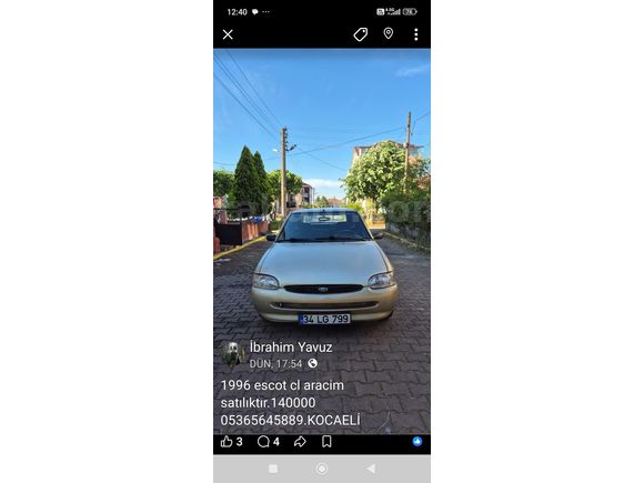 Sahibinden Ford Escort 1.6 CL 1996 Model
