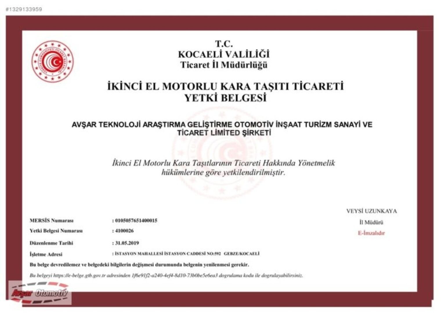 AVŞAR PLAZADAN "ORJİNAL BOYASIZ H.KAYITSIZ E-SERİES OTOMATİK C5" 2