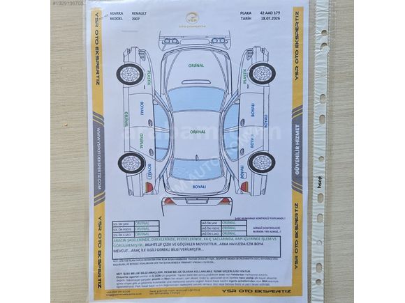 2007 MODEL! DEĞİŞENSİZ! KAPUT TAVAN BOYASIZ! ORJ.265.### KM'DE