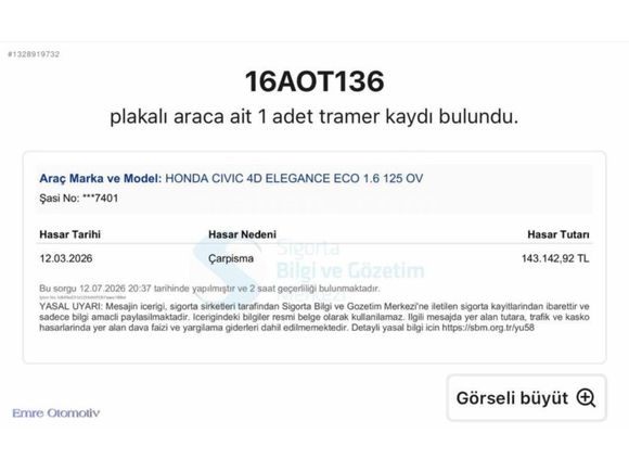 ''DEĞİŞENSİZ'' 2021 MODEL HONDA CİVİC 1.6 ECO ELEGANCE