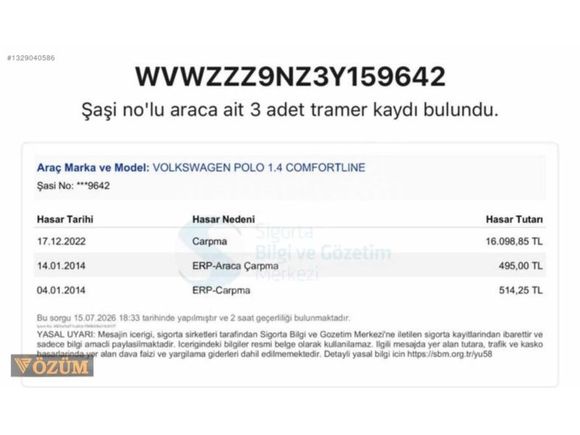 POLO 1.4 16V HİGHLİNE 2003 MODEL SUNROUF