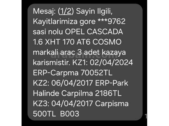 Sahibinden Opel Cascada 1.6 XHT Cosmo 2013 Model Adana