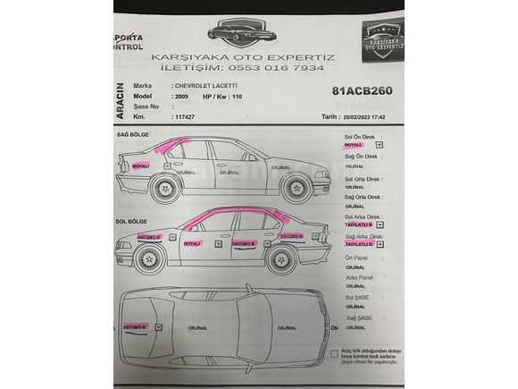 Sahibinden Chevrolet Lacetti 1.6 WTCC 2009 Model 