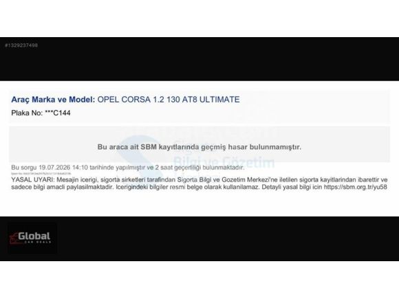 Global Car Deals'tan Hatasız Corsa Ultimate