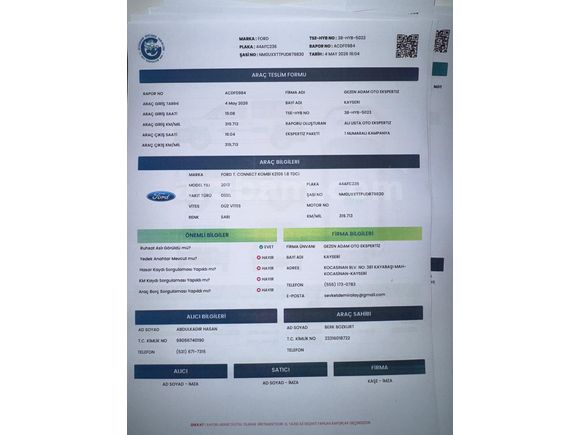 Sahibinden Ford Transit Connect K230 L 2013 Model