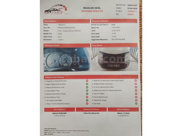 Sahibinden Ford Transit Connect K210 S 2006 Model