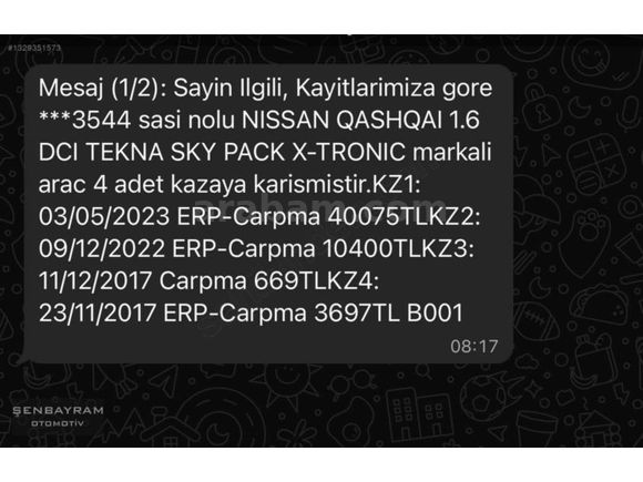 İLK EL 2017 QASHQAİ 1.6 dCI SKY PACK _CAM TAVAN_ MASRAFSIZ
