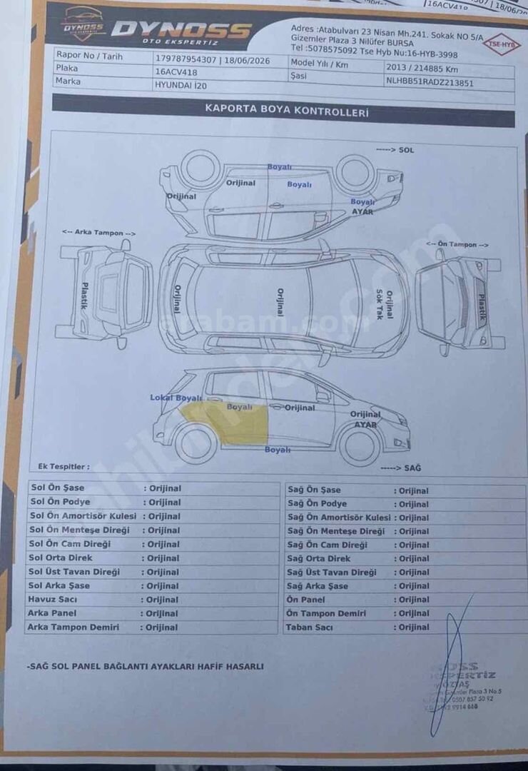 Sahibinden Hyundai i20 1.4 CRDi Jump 2013 Model Bursa 215.000 km Beyaz 5