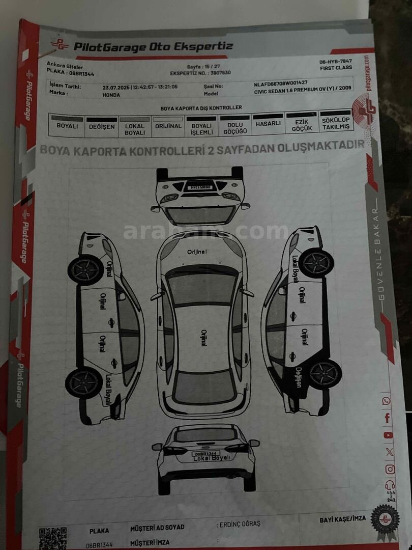 Sahibinden Honda Civic 1.6i VTEC Premium 2009 Model Ankara 222.000 km Gri 2