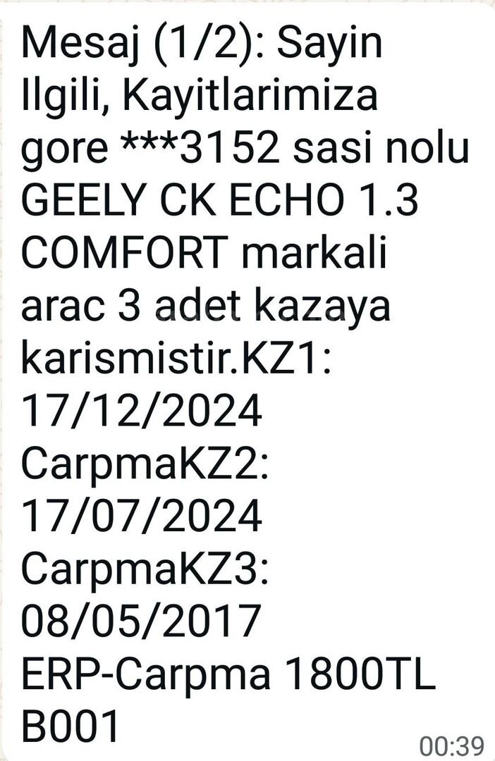 Sahibinden Geely Echo 1.3 Comfort 2010 Model Kocaeli 183.000 km Beyaz 6