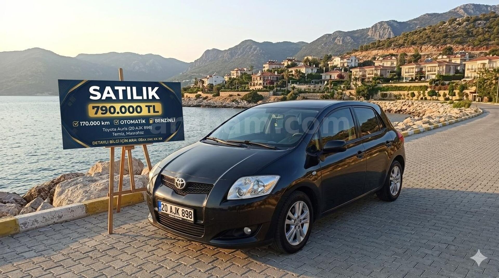 Sahibinden Toyota Auris 1.6 Comfort 2008 Model Denizli 171.500 km Siyah 1