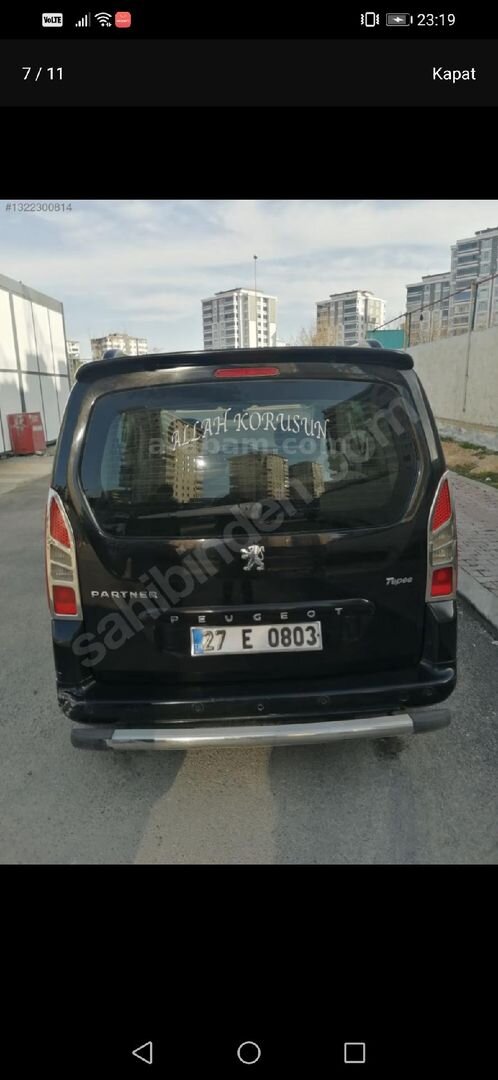 Sahibinden Peugeot Partner 1.6 HDI Premium Pack 2012 Model Gaziantep 142.000 km Siyah 7