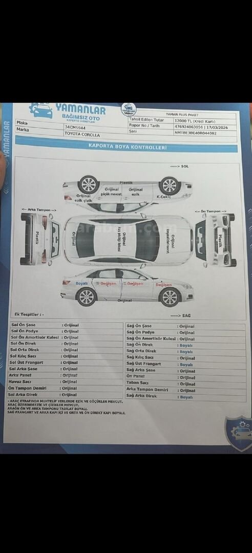 Sahibinden Toyota Corolla 1.6 Vision 2019 Model Diyarbakır 123.000 km Şampanya 7