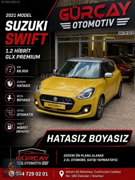 Galeriden Suzuki Swift 1.2 Hibrit GLX Premium 2021 Model İstanbul 68.950 km Sarı