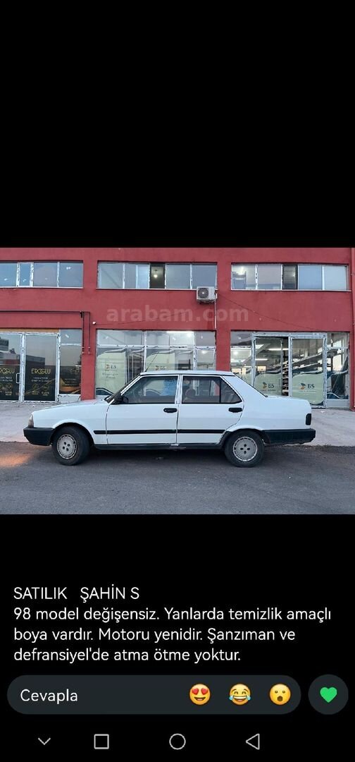 Sahibinden Tofaş Şahin S 1998 Model Kayseri 227.000 km Beyaz 2