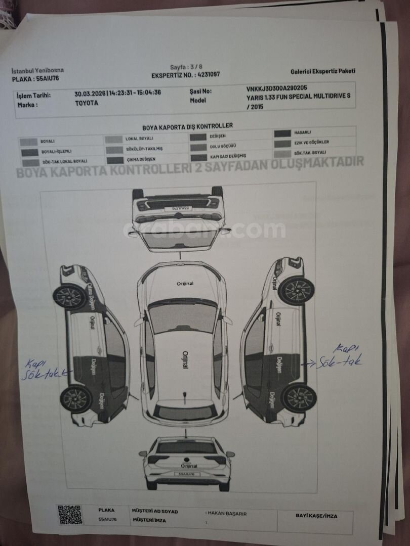 Sahibinden Toyota Yaris 1.33 Fun Special 2015 Model İstanbul 114.000 km Kırmızı 5