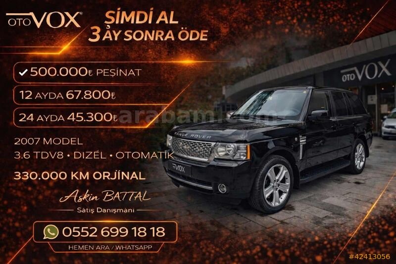 Galeriden Land Rover Range 3.6 TDV8 Vogue 2007 Model İstanbul 323.000 km Siyah