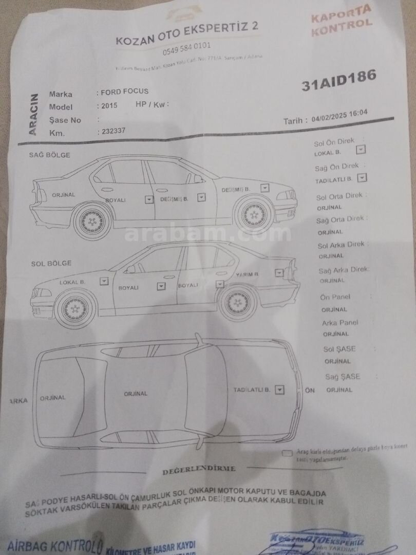 Sahibinden Ford Focus 1.5 TDCi Style 2015 Model Hatay 238.000 km Beyaz 4