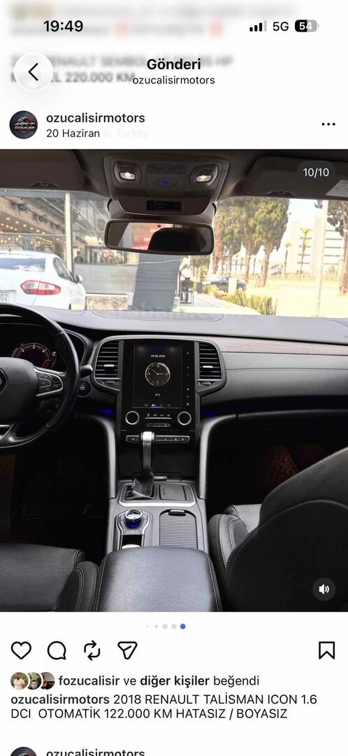 Sahibinden Renault Talisman 1.6 dCi Icon 2018 Model İzmir 127.000 km Beyaz 4