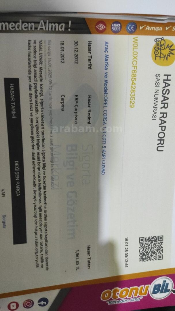 Sahibinden Opel Corsa 1.3 CDTI Essentia 2005 Model İstanbul 276.000 km Kırmızı 7