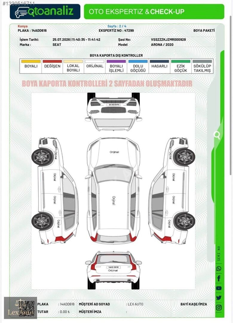 "LEX AUTO" 2020 SEAT ARONA 1.6 DİZEL OTOMATİK HATASIZ 123.000 KM 3