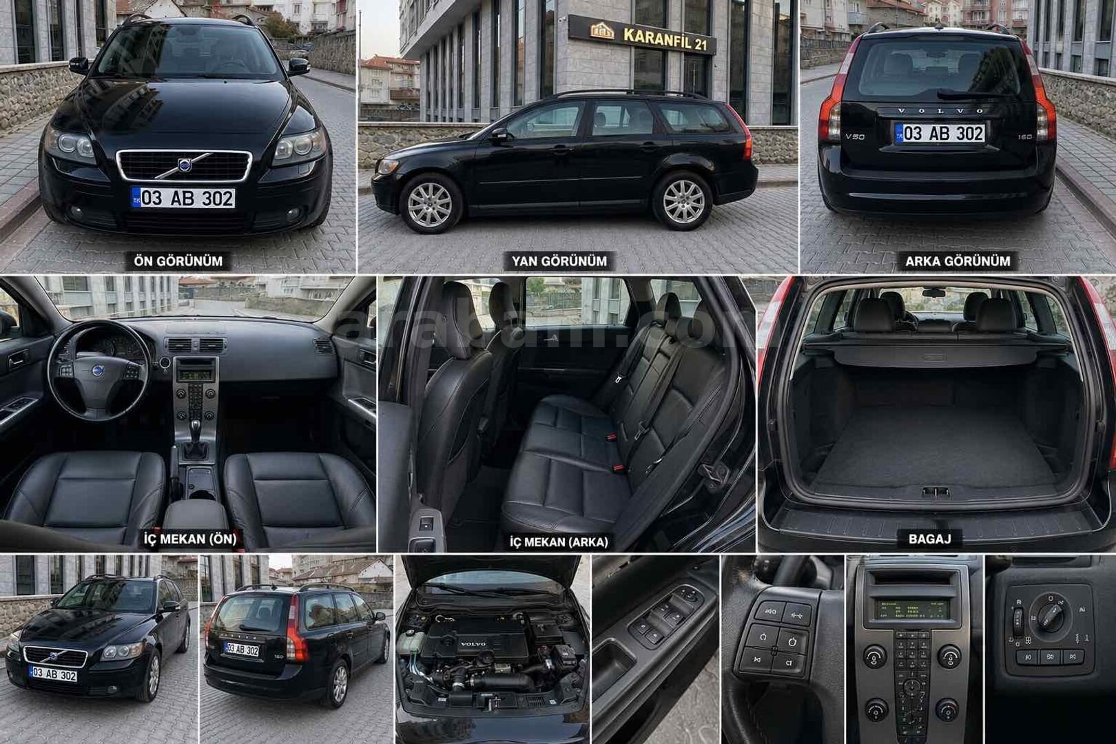 Sahibinden Volvo V50 1.6 D Premium 2007 Model Kütahya 199.989 km Siyah 2