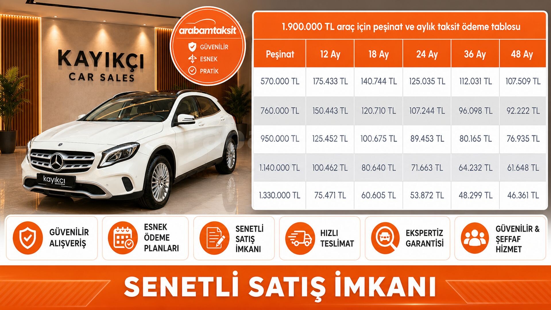 2017 MERCEDES BENZ GLA 200 URBAN 1.6 BENZİN OTOMATİK 85.000 KM BAKIMLI %0.68 KREDİ 4