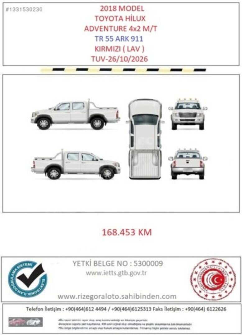 2018 TOYOTA HİLUX ADVENTURE 4x2 M/T ROLL UP BOX SÜRGÜLÜ KAPAKLI. 2
