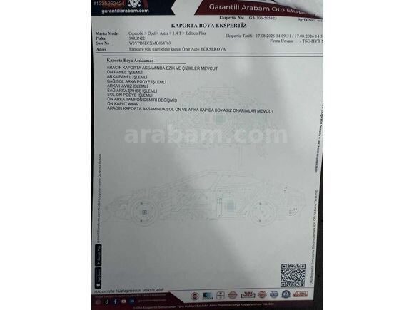 Galeriden Opel Astra 1.4 T Edition Plus 2020 Model Hakkari 183.000