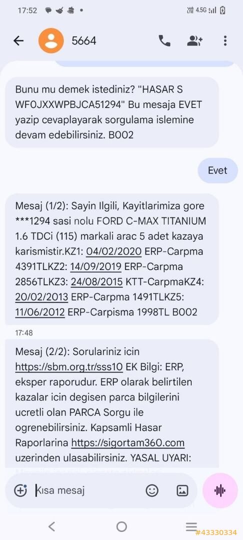 Galeriden Ford C-Max 1.6 TDCi Titanium 2012 Model Bursa 153.500 km Beyaz 5