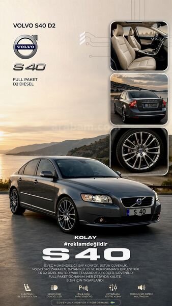 Sahibinden Volvo S40 1.6 D Prime 2008 Model Mersin 387.000 km Füme
