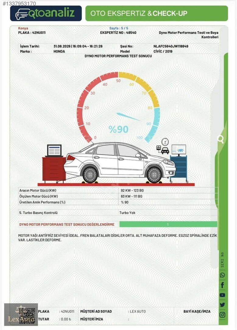 'LexAUTO' 2019 MAKYAJLI CİVİC ELEGANCE FC-450 EDİTİON TASARIM 6