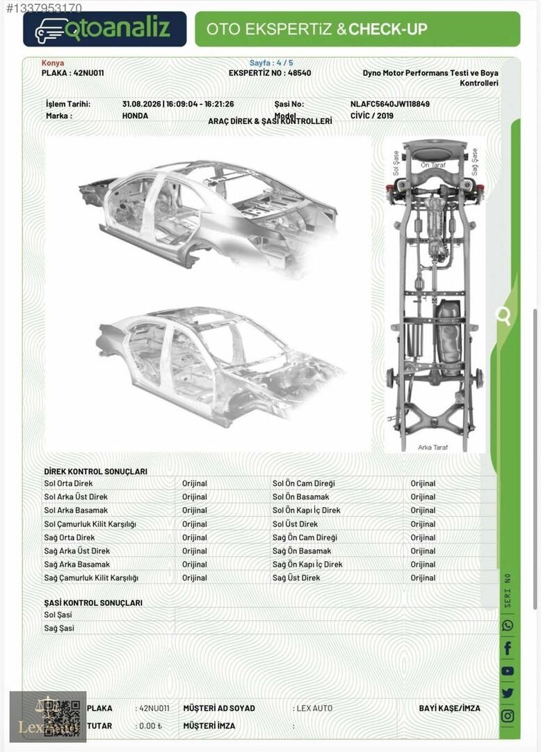 'LexAUTO' 2019 MAKYAJLI CİVİC ELEGANCE FC-450 EDİTİON TASARIM 5