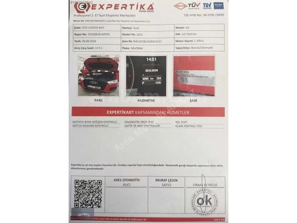 Galeriden Audi Q3 1.4 TFSi 2015 Model İstanbul 108.000 KM Kırmızı